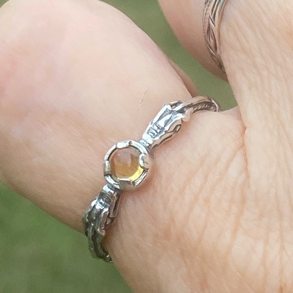 Celtic Dragon Ring .925 Sterling Silver w/ genuine citrine sz 9 medieval dragon - Picture 13 of 16